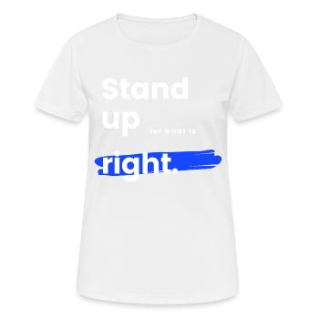 Stand up - Frauen T-Shirt atmungsaktiv - Weiß - Vorne - AI Model Female 172 dark (172cm)