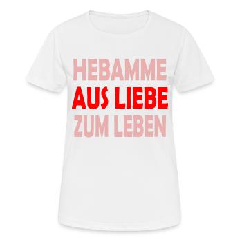 Hebamme - Frauen T-Shirt atmungsaktiv - Weiß - Vorne - AI Model Female 172 dark (172cm)