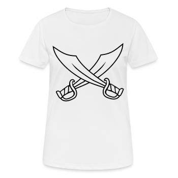 Waffen 2 Säbel - Frauen T-Shirt atmungsaktiv - Weiß - Vorne - AI Model Female 172 dark (172cm)