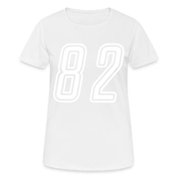 82 Zahl nummer - Frauen T-Shirt atmungsaktiv - Weiß - Vorne - AI Model Female 172 dark (172cm)