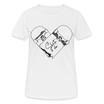 kaputtes Skateboard - Skate or die - Frauen T-Shirt atmungsaktiv - Weiß - Vorne - AI Model Female 172 dark (172cm)