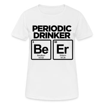 BUVEUR PÉRIODIQUE DRÔLE DE BIÈRE TABLEAU PÉRIODIQUE - T-shirt respirant Femme - blanc - Devant - AI Model Female 172 dark (172cm)