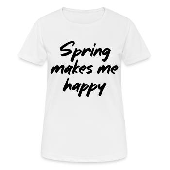 Le printemps me rend heureux - T-shirt respirant Femme - blanc - Devant - AI Model Female 172 dark (172cm)