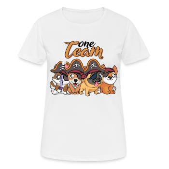 team family dog pirate work colleagues pet - Women's Breathable T-Shirt - white - Front - AI Model Female 172 dark (172cm)