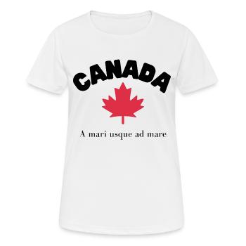 CANADA avec feuille d’érable et devise - T-shirt respirant Femme - blanc - Devant - AI Model Female 172 dark (172cm)