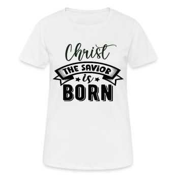 Christ le Sauveur est né - T-shirt respirant Femme - blanc - Devant - AI Model Female 172 dark (172cm)