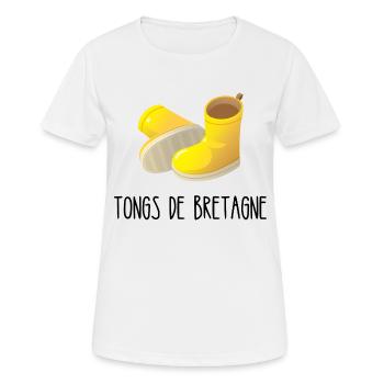 TONGS DE BRETAGNE - T-shirt respirant Femme - blanc - Devant - AI Model Female 172 dark (172cm)