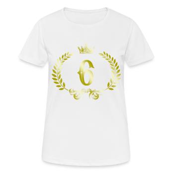 6 Couronne numérique - T-shirt respirant Femme - blanc - Devant - AI Model Female 172 dark (172cm)