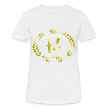 14 Couronne numérique - T-shirt respirant Femme - blanc - Devant - AI Model Female 172 dark (172cm)