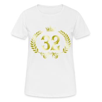 32 Number wreath - Women's Breathable T-Shirt - white - Front - AI Model Female 172 dark (172cm)