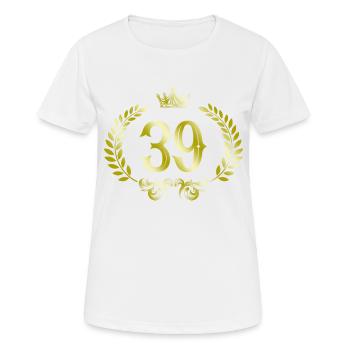 39 Number wreath - Women's Breathable T-Shirt - white - Front - AI Model Female 172 dark (172cm)