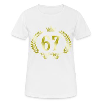 Couronne de 67 chiffres - T-shirt respirant Femme - blanc - Devant - AI Model Female 172 dark (172cm)