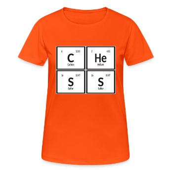 Chess | Periodic Table of Elements - Women's Breathable T-Shirt - neon orange - Front - AI Model Female 172 dark (172cm)
