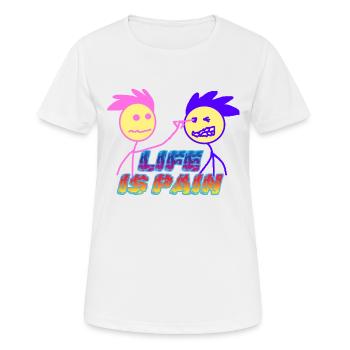 life is pain - Women's Breathable T-Shirt - white - Front - AI Model Female 172 dark (172cm)