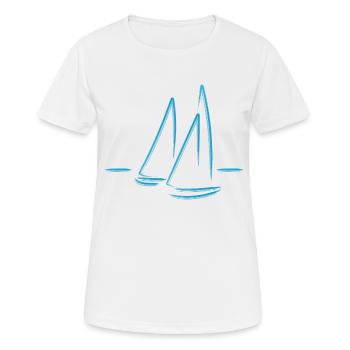 Voile Voilier Cool Art Dessin - T-shirt respirant Femme - blanc - Devant - AI Model Female 172 dark (172cm)