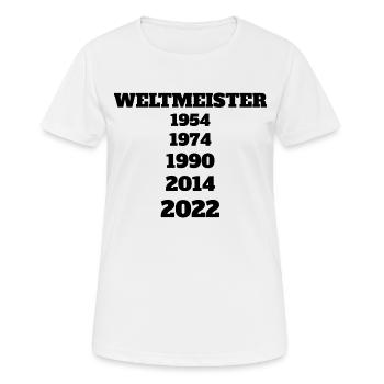 Weltmeister - Frauen T-Shirt atmungsaktiv - Weiß - Vorne - AI Model Female 172 dark (172cm)