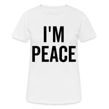 Ich bin Frieden - Frauen T-Shirt atmungsaktiv - Weiß - Vorne - AI Model Female 172 dark (172cm)