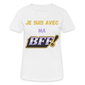 Je suis avec ma BFF ! - T-shirt respirant Femme - blanc - Devant - AI Model Female 172 dark (172cm)