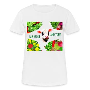 Veggie - Frauen T-Shirt atmungsaktiv - Weiß - Vorne - AI Model Female 172 dark (172cm)