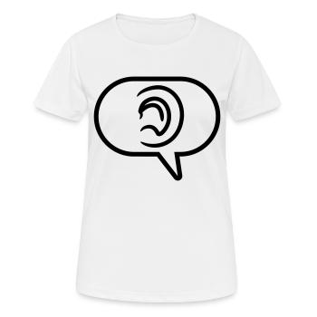Ohr hören Symbol Sprechblase - Frauen T-Shirt atmungsaktiv - Weiß - Vorne - AI Model Female 172 dark (172cm)