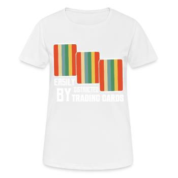 Easily Distracted By Trading Cards Funny TCG Card - Frauen T-Shirt atmungsaktiv - Weiß - Vorne - AI Model Female 172 dark (172cm)