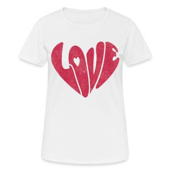 Love Heart Retro - Frauen T-Shirt atmungsaktiv - Weiß - Vorne - AI Model Female 172 dark (172cm)