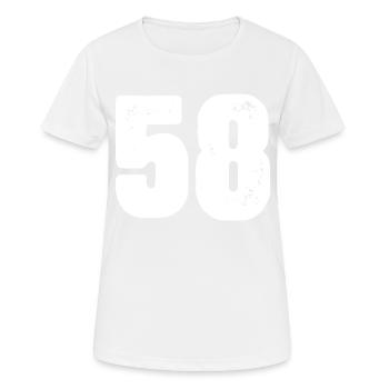 58 Number jersey - Women's Breathable T-Shirt - white - Front - AI Model Female 172 dark (172cm)