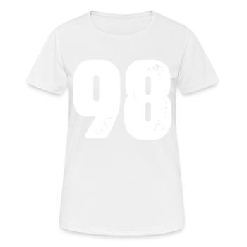 98 Numéro maillot - T-shirt respirant Femme - blanc - Devant - AI Model Female 172 dark (172cm)