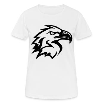 tête d'aigle styliséde profil - T-shirt respirant Femme - blanc - Devant - AI Model Female 172 dark (172cm)