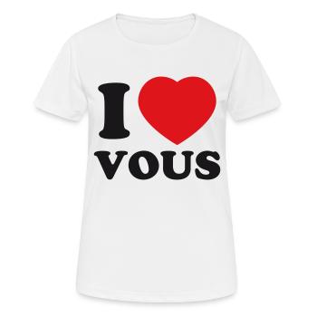 I LOVE YOU - T-shirt respirant Femme - blanc - Devant - AI Model Female 172 dark (172cm)