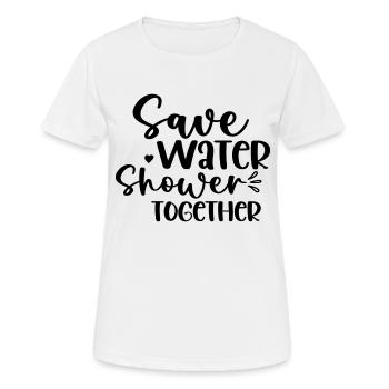 Économisez de l’eau Douche ensemble - T-shirt respirant Femme - blanc - Devant - AI Model Female 172 dark (172cm)