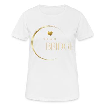 Team Bridge * Team BRIDGE - Frauen T-Shirt atmungsaktiv - Weiß - Vorne - AI Model Female 172 dark (172cm)