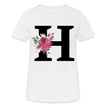 Buchstabe h blumig - Frauen T-Shirt atmungsaktiv - Weiß - Vorne - AI Model Female 172 dark (172cm)