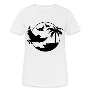 Oiseaux Palmier Design 1 - T-shirt respirant Femme - blanc - Devant - AI Model Female 172 dark (172cm)