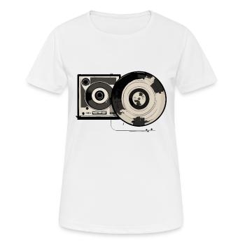 Retro record player - Women's Breathable T-Shirt - white - Front - AI Model Female 172 dark (172cm)
