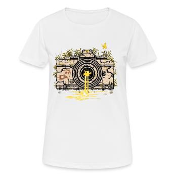 Kamera-Ruinen - Frauen T-Shirt atmungsaktiv - Weiß - Vorne - AI Model Female 172 dark (172cm)