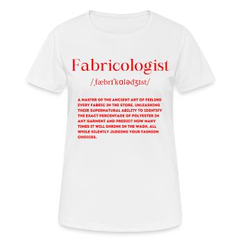 Fabricologist Definition - Women's Breathable T-Shirt - white - Front - AI Model Female 172 dark (172cm)
