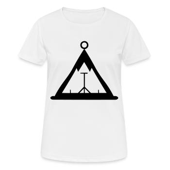 tente de camping - T-shirt respirant Femme - blanc - Devant - AI Model Female 172 dark (172cm)