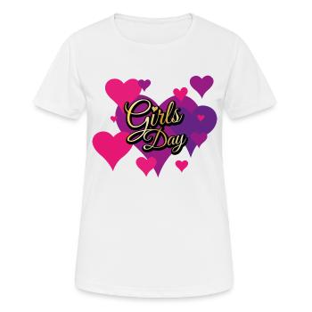 Histoire de la Journée des filles Or - T-shirt respirant Femme - blanc - Devant - AI Model Female 172 dark (172cm)
