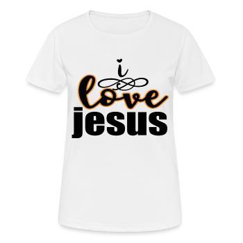 J’aime Jésus - T-shirt respirant Femme - blanc - Devant - AI Model Female 172 dark (172cm)