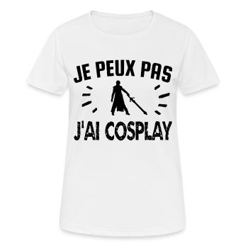 je peux pas j'ai cosplay - T-shirt respirant Femme - blanc - Devant - AI Model Female 172 dark (172cm)