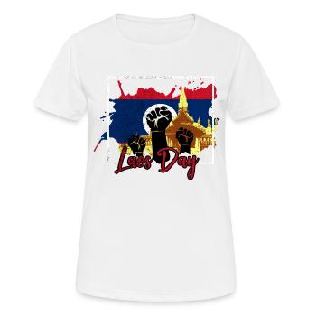 Laos Lao Laotian Flag Elephant Lao I Gift - Women's Breathable T-Shirt - white - Front - AI Model Female 172 dark (172cm)