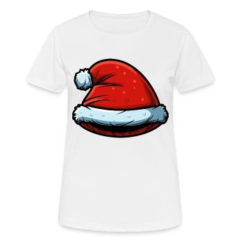 Bonnet de Noël Père Noël chapeau symbole - T-shirt respirant Femme - blanc - Devant - AI Model Female 172 dark (172cm)