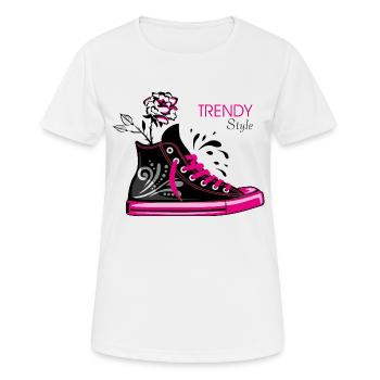 Des baskets stylées et tendance - T-shirt respirant Femme - blanc - Devant - AI Model Female 172 dark (172cm)