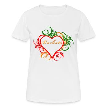 Bachata dans l’âme - T-shirt respirant Femme - blanc - Devant - AI Model Female 172 dark (172cm)
