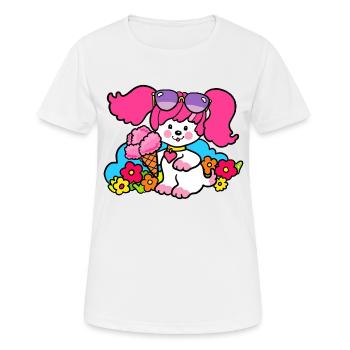 Chien Poochie rose - T-shirt respirant Femme - blanc - Devant - AI Model Female 172 dark (172cm)