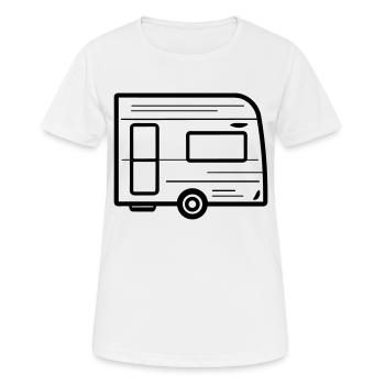 Kleiner Wohnwagen - Frauen T-Shirt atmungsaktiv - Weiß - Vorne - AI Model Female 172 dark (172cm)