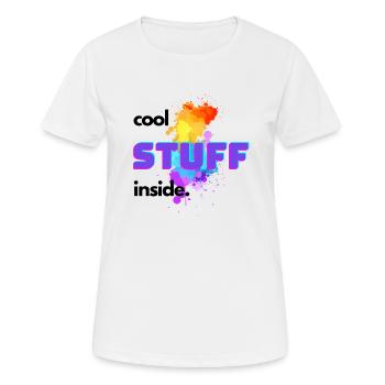Cool stuff inside - Frauen T-Shirt atmungsaktiv - Weiß - Vorne - AI Model Female 172 dark (172cm)