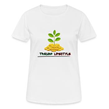 Trading Lifestyle, Motivation - Frauen T-Shirt atmungsaktiv - Weiß - Vorne - AI Model Female 172 dark (172cm)