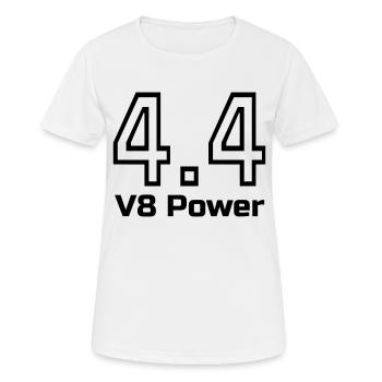 4.4 V8 Power - Frauen T-Shirt atmungsaktiv - Weiß - Vorne - AI Model Female 172 dark (172cm)